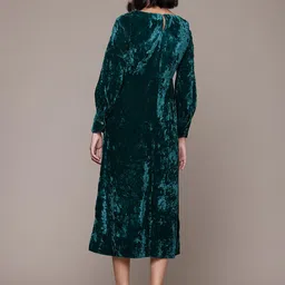 aarke Ritu Kumar Embellished Embroidered Velvet A-Line Midi Dress image 5
