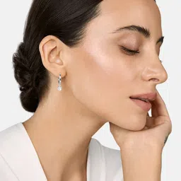 MINUTIAE Silver-Toned Geometric Studs Earrings image 2