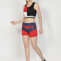 AGIL ATHLETICA Women Blue Colourblocked Regular Fit Sports Shorts image 3