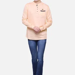 Kuons Avenue Men Peach-Coloured Cotton Kurta image 4