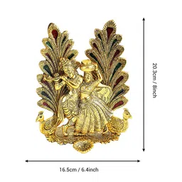 TIED RIBBONS Gold-Toned Textured Metal Handcrafted Radha Krishna Idol Showpiece image 5