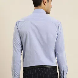 Hancock Solid Chambray Slim Fit Wrinkle Resistant Long Sleeves Formal Shirt image 5