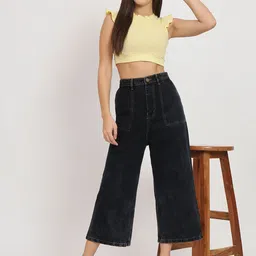 Moda Rapido Women Flared High-Rise Light Fade Jeans image 5