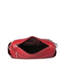 GENWAYNE Maroon Solid Leather Sling Bag image 5