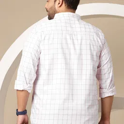 Sztori Plus Size Premium Windowpane Checked Pure Cotton Casual Shirt image 3