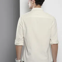 The Indian Garage Co Men Cream-Coloured Solid Casual Shirt image 5