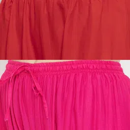 Clora Creation Women Red & Magenta Pack Of 2 Knitted Palazzos image 2