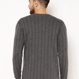 mack jonney VIMAL JONNEY Men Grey Striped Thermal T-shirt image 5