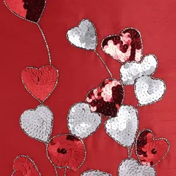 Alina decor Red Set of 2 Embellished Square Cushion Covers image 2