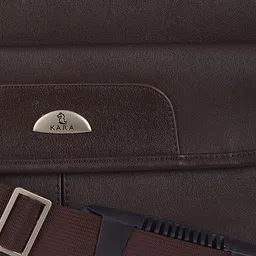 Kara Men Coffee Brown Solid Laptop Bag image 4