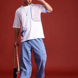 MARVEL STREET Men Typography Printed Drop-Shoulder Sleeves Pure Cotton T-shirt image 3