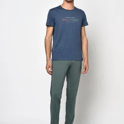 Octave Men Green Solid Cotton Track Pants image 3