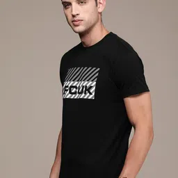 FCUK Brand Logo Printed Pure Cotton T-shirt image 4