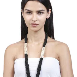 bamboo tree jewels Bamboo Black Metal Handcrafted Necklace image 5
