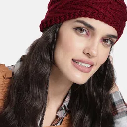 Magic Needles Unisex Maroon V Stitch Woven Headband-image-59