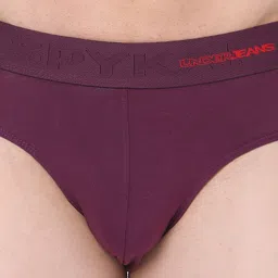 UnderJeans by Spykar Men Pack Of 2 Purple Solid Basic Briefs UJMBRPBC003 image 4