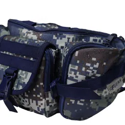 F Gear Unisex Navy Blue & Grey Camouflage Printed Waist Pouch image 5