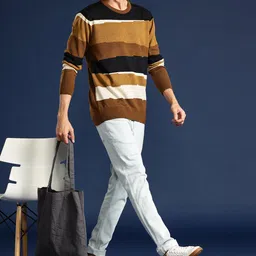 Mast & Harbour Striped Acrylic Pullover image 3