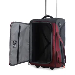 Arctic Fox Unisex Maroon & Black Printed Soft-Sided Cabin Duffel Trolley Bag image 4