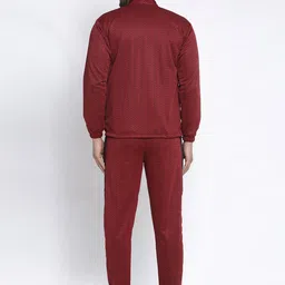 KLOTTHE Men Maroon & Black Colourblocked Tracksuit image 3