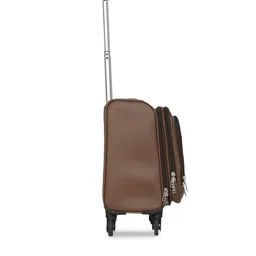 NOVEX Brown Solid Soft-Sided Cabin Trolley Suitcase image 5