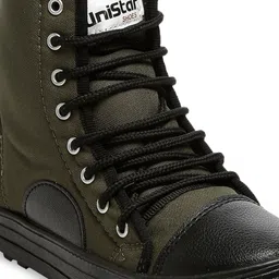 Unistar Men Olive Green High-top Flat Boots image 3