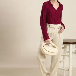 her by invictus Maroon Solid Top image 3