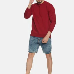 IVOC Men Maroon Solid Sweatshirt image 4