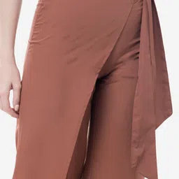 V&M Women Rust Smart Regular Fit Solid Regular Trousers image 5