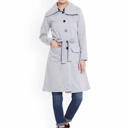 Belle Fille Grey Melange Trench Coat image 4