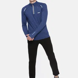 Van Heusen Men Blue Solid Swift Dry Odour Shield Active Jacket image 5