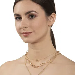 Shining Diva Fashion Gold-Plated Layered Statement Necklace-picture-28