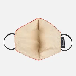 Anekaant Women Red & Gold-Coloured Embroidered 3-Ply Reusable Outdoor Face Mask image 4