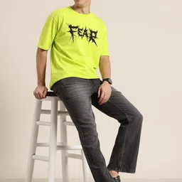 HERE&NOW Typography Print Cotton Relaxed T-shirt image 3