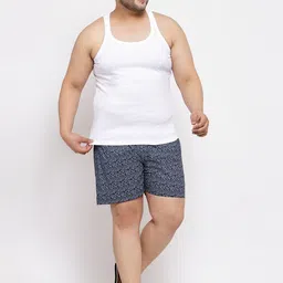 plusS Men Plus Size White Solid Innerwear Vests MSD9807 image 2