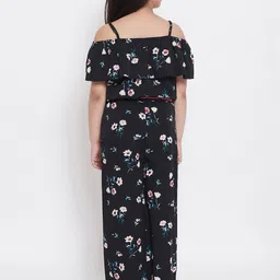 Stylo Bug Girls Black Printed Basic Jumpsuit image 2