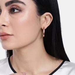 Estele Rose Gold-Plated Oval Hoop Earrings-image-99