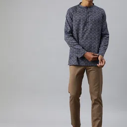 Manthan Men Ethnic Motifs Printed Satin Kurta image 2