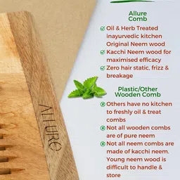 ALLURE Neem Wooden Shampoo Hair Comb - CS 01 image 3