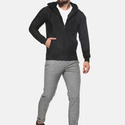 Campus Sutra Men Black Solid Padded Jacket image 5