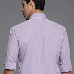 Raymond Men Purple Pure Cotton Slim Fit Micro Checked Formal Shirt image 4