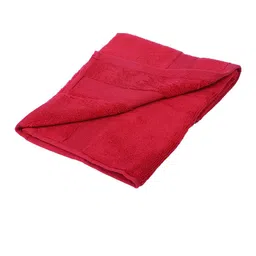 BIANCA Red Set of 4 Solid 500 GSM Cotton Hand Towels image 2