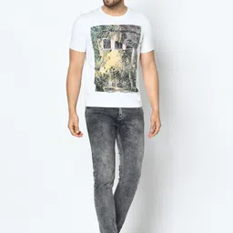 Duke Men White Printed Round Neck T-shirt image 3