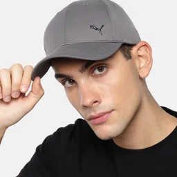 Puma Unisex Grey Solid Baseball Cap image 3