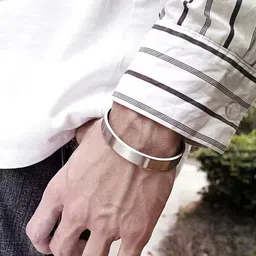 MEENAZ Men Anti Tarnish Silver-Plated Kada Bracelet image 5
