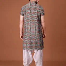 SHIWAM ETHNIX Men Floral Printed Kurta with Salwar image 4
