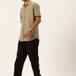 FIFTY TWO Comfort Self Design Textured Drop-Shoulder Casual Shirt image 5