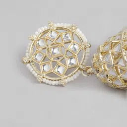 Peora Gold-Plated Kundan Dome Shaped Jhumkas image 4