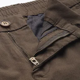 GENIPS Men Textured Slim Fit Trousers image 3