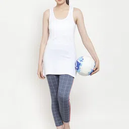 Friskers Women Pack Of 2 White & Pink Solid Longline Tank Tops image 4